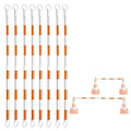 8-Pack Retractable Traffic Safety Cone Bar - 4Ft to 8.8Ft Expandable - PVC by VILNOW