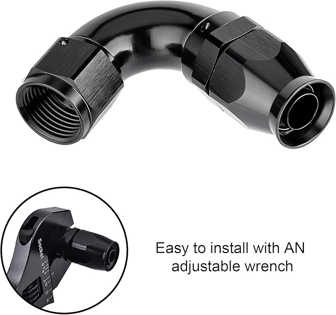 EVIL ENERGY 8AN 120 Degree PTFE One Piece Full Flow End Hose Fitting Aluminum - Image 6