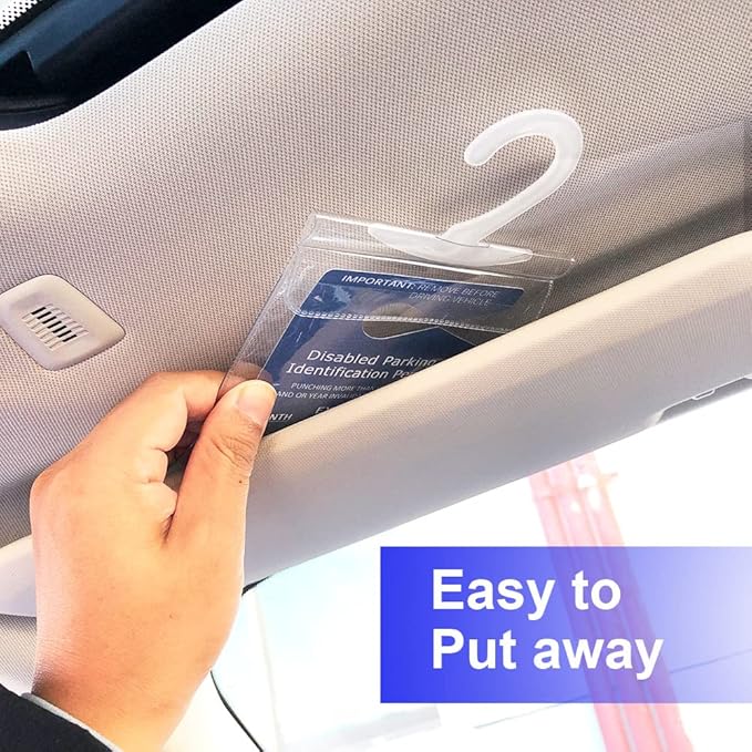 Handicap Placard Holder for Auto, Small Size Ultra Transparent Handicapped - Image 7