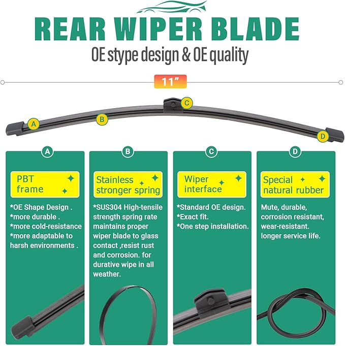 26" 22" 11" Windshield Wiper Blades Replacement - Image 4