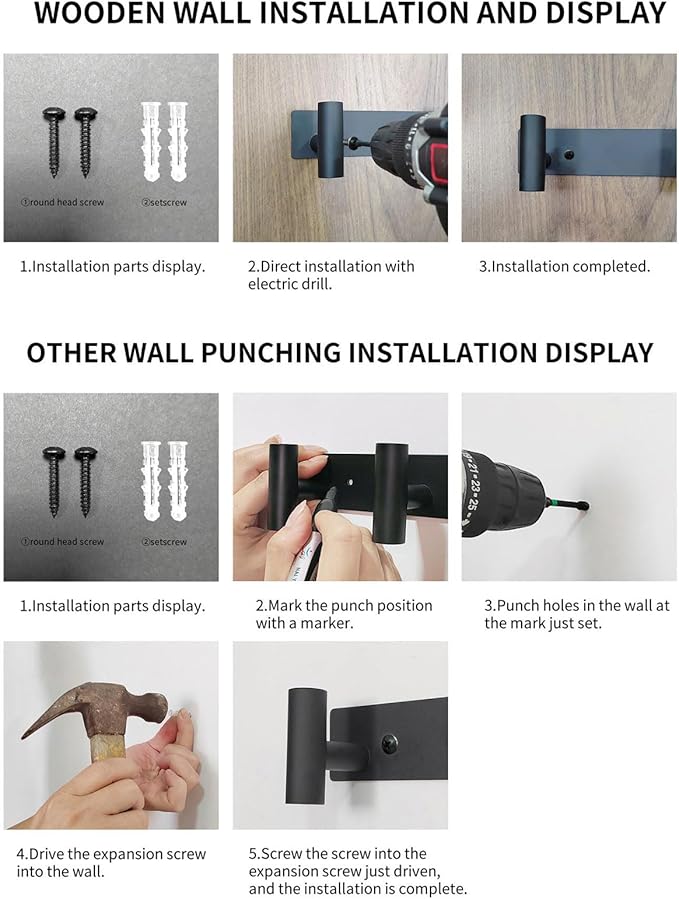 Wall Mounted Coat Rack-4 Hooks, Heavy Duty Stainless Steel Hook Rail - Image 8