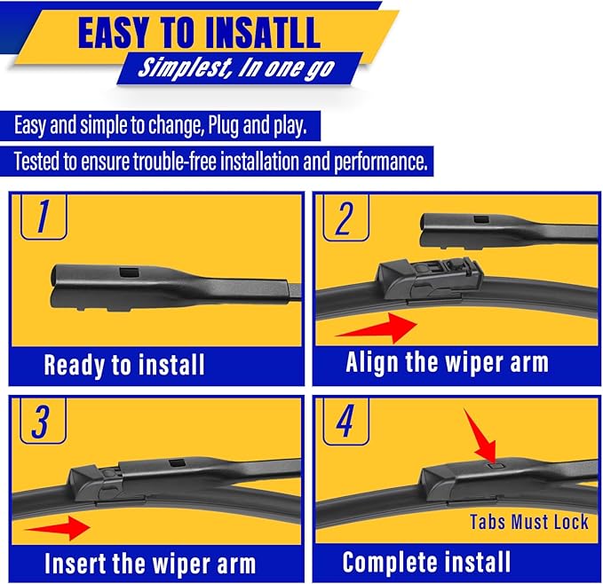 2 Wipers Replacement for 2018-2021 Toyota CHR C-HR Subaru Crosstrek / 2015-2021 - Image 8