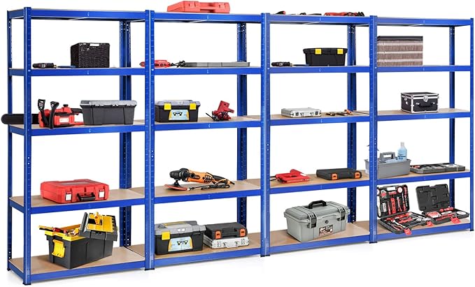 ERGOMASTER 5 Tier Utility Shelves Rack Garage Heavy Duty Steel Metal Shelving - Image 6