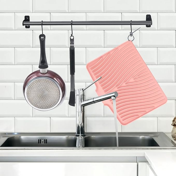 Silicone Dish Drying Mat for Kitchen Counter, Dish Drying Pad, Non-Slip Drain - Image 3