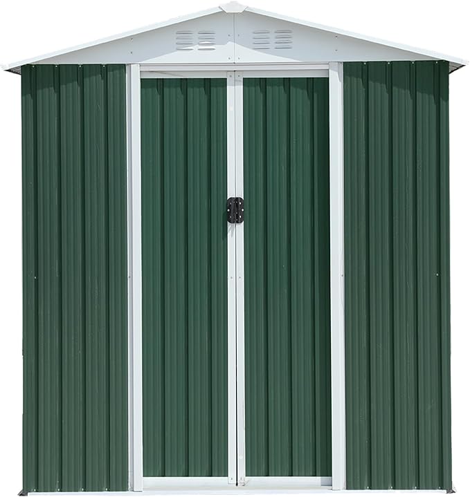 6x4 FT Outdoor Metal Storage Shed, Waterproof Outside Garden Sheds w/Lockable - Image 7