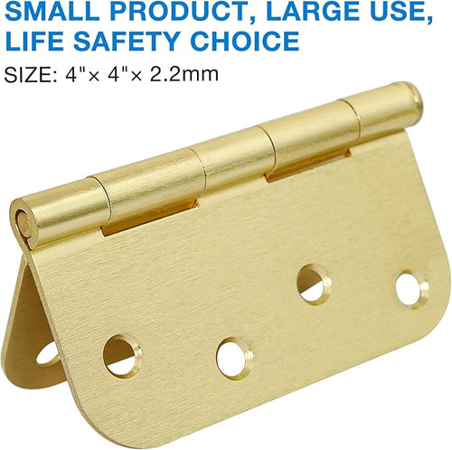 12 Pack 4"x 4 Inch Door Hinges Brass Hardware Gold Exterior Door Hinge 8 Holes - Image 2