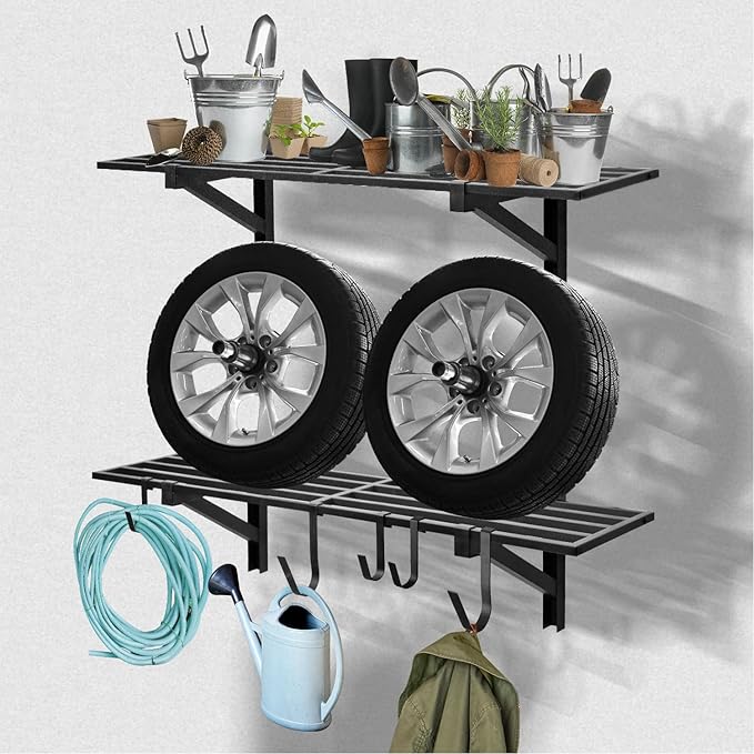 2 Pack Heavy Duty Garage Wall Shelving, Holds 200 lbs Each, Garage Shelving - Image 7