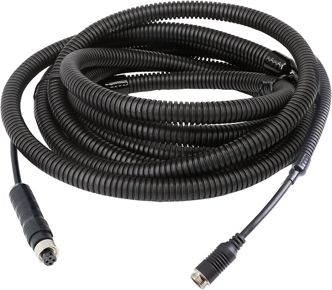 4 Pin Backup Camera Cable with Corrugated Tube Cover, 4 Pin Aviation Extension by STONVUE