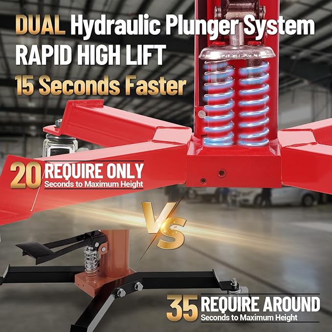 Transmission Jack with 2 Stage Hydraulic Ram, 1322 LBS Hydraulic Telescoping - Image 3