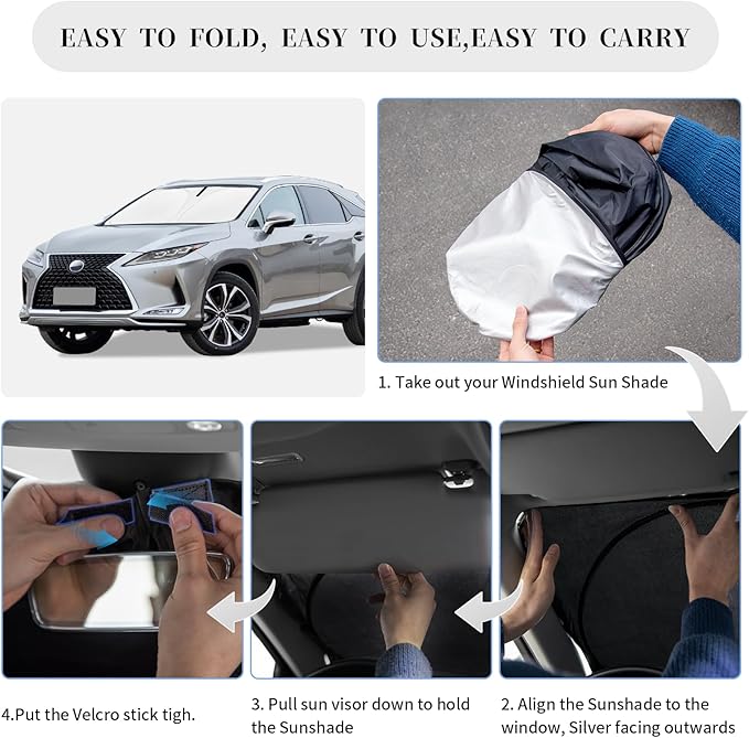 Sun Shade Sunshade for Lexus RX 2016-2022 Windshield Cover, 4-Layer Front - Image 6