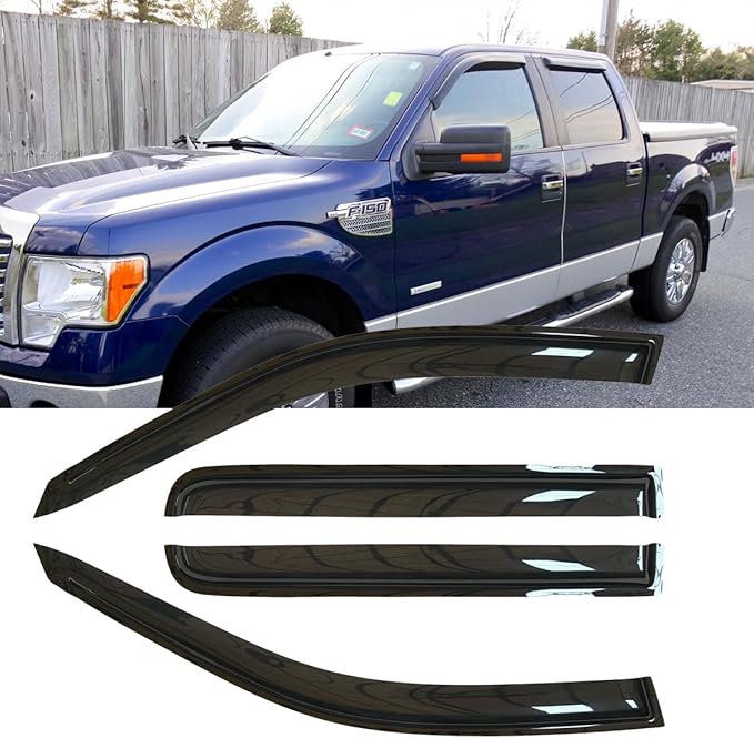 4pcs Original Shatterproof Outside Mount Style Window Rain Guard Shield Side by Deebior