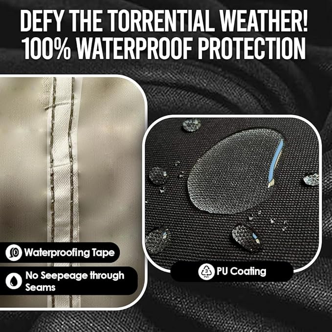 Your Ride! Heavy Duty Motorcycle Cover Waterproof Outdoor 210 Oxford Fabric - Image 4