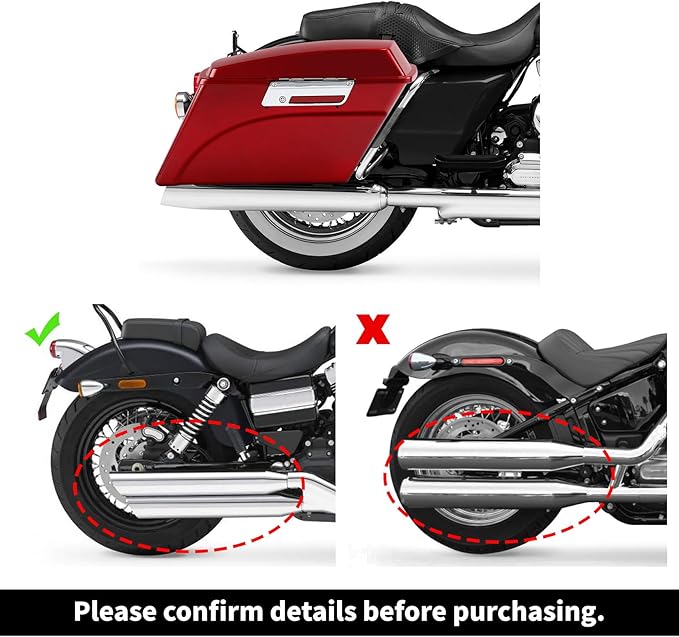 XFMT Motorcycle Saddlebags Red Hard Saddle Bags Trunk - Image 6