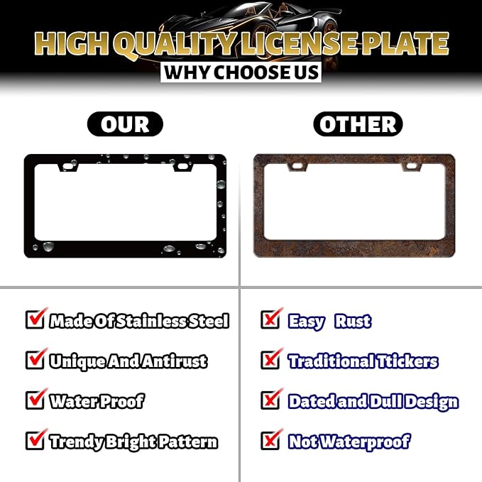 Watercolor Sky Clouds License Plate Frame Beautiful Stars Forest License Plate - Image 7