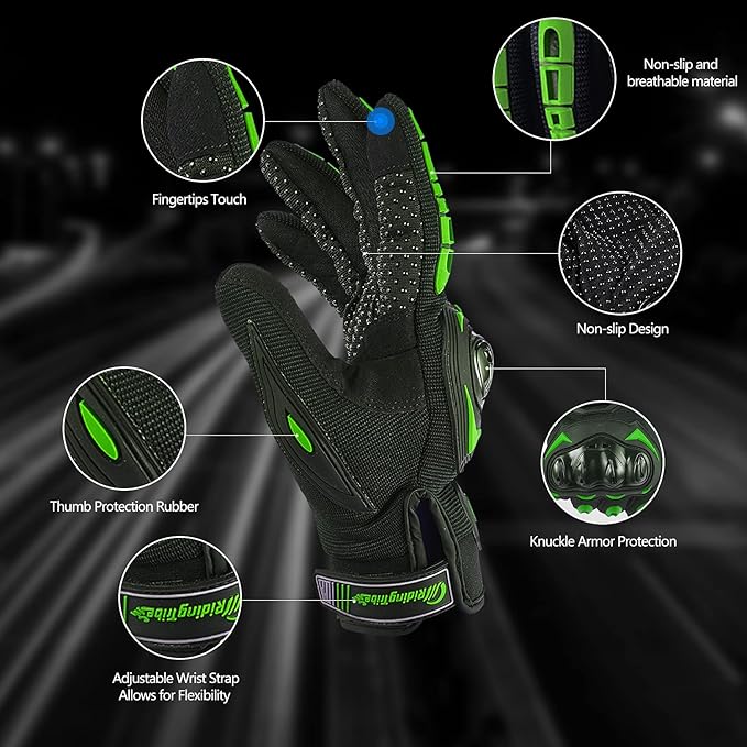 Motorcycle Gloves for Men and Women Full Finger Touchscreen Mountain Dirt Bike - Image 2