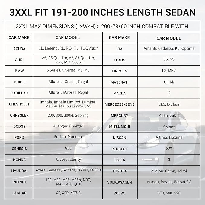 Waterproof Car Cover for Automobiles, All Weather Full Exterior Covers Fit for - Image 6