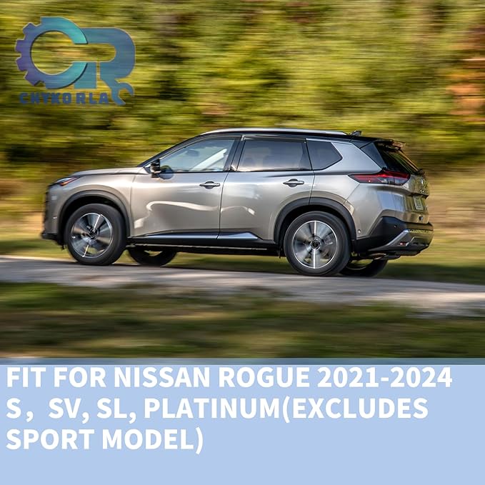 Window Rain Guards Fit for 2021-2025 Nissan Rogue S, 4-Piece Acrylic Set - Image 2