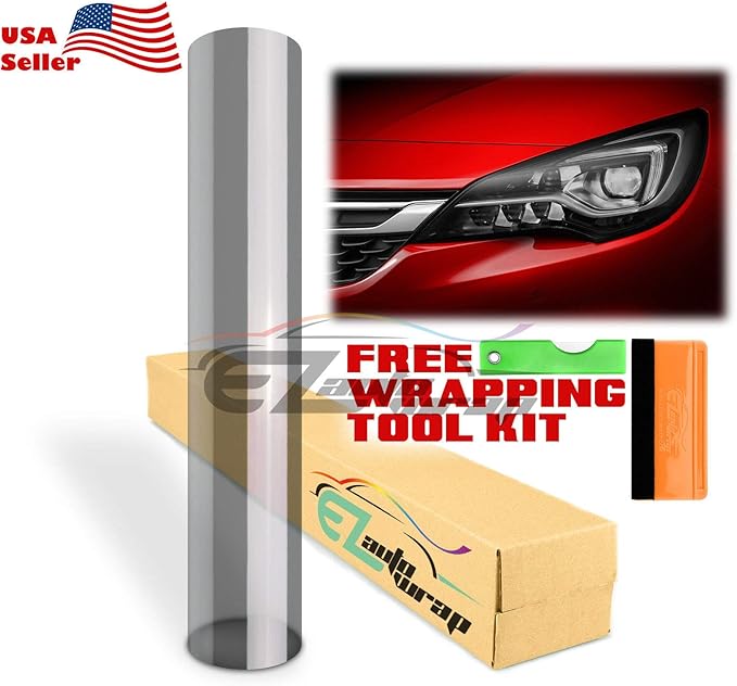 EZAUTO WRAP Free Tool Kit 12"x36" Glossy Light Black Smoke Headlight Taillight - Image 2