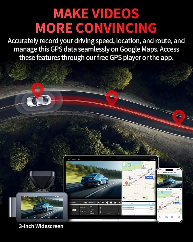 Dash Cam Front and Rear, 4K Full HD Dual Dash Camera - Image 9