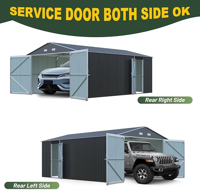 Metal Garage Shed 20x13 FT, Sheds & Outdoor Storage Clearance, Outdoor Storage - Image 5