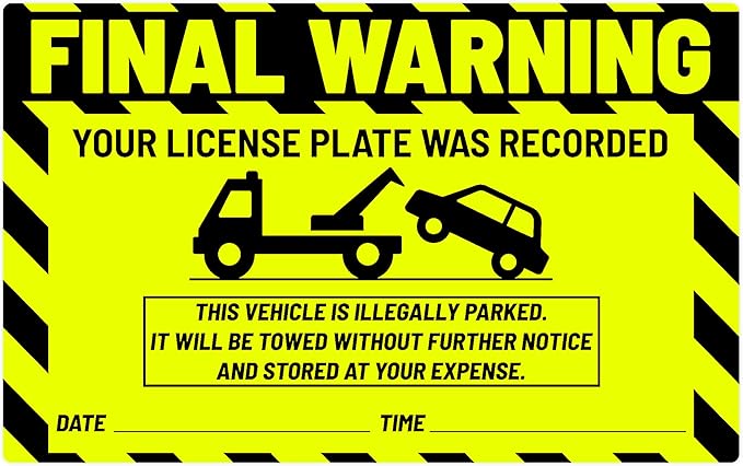 easykart labels 50 Parking Violation Notice Parking Violation Stickers Tow by EasykartLabels