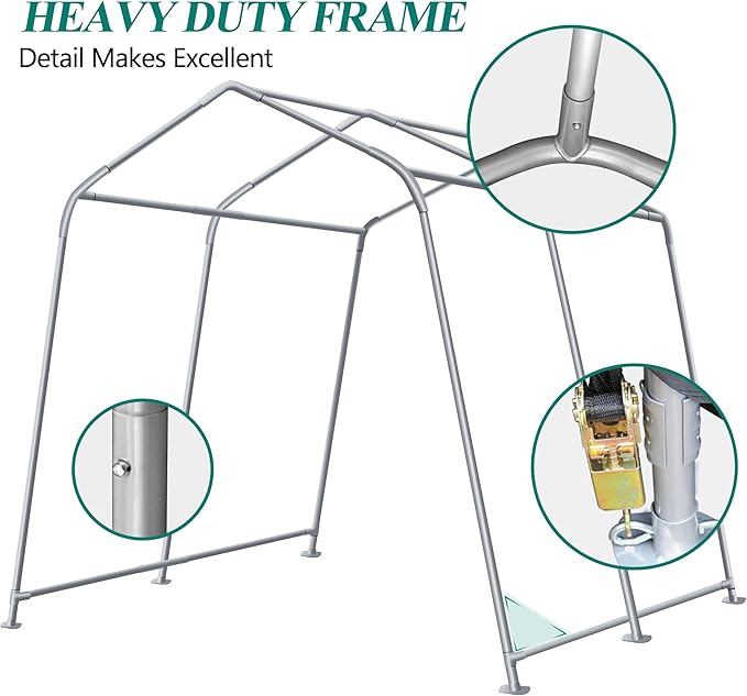 8' x 14' Outdoor Storage Shelter Shed- Heavy Duty Storage Tent - Image 5