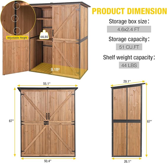 Aivituvin Storage Shed Outdoor Storage Cabinet Upgraded - Image 6