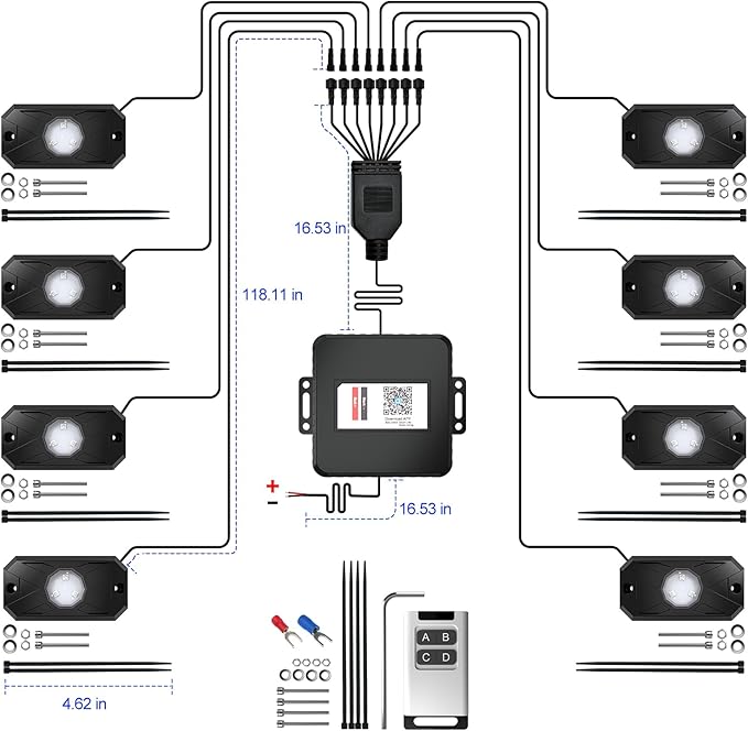 YiLaie RGB LED Rock Lights Kit 8Pods - Image 7