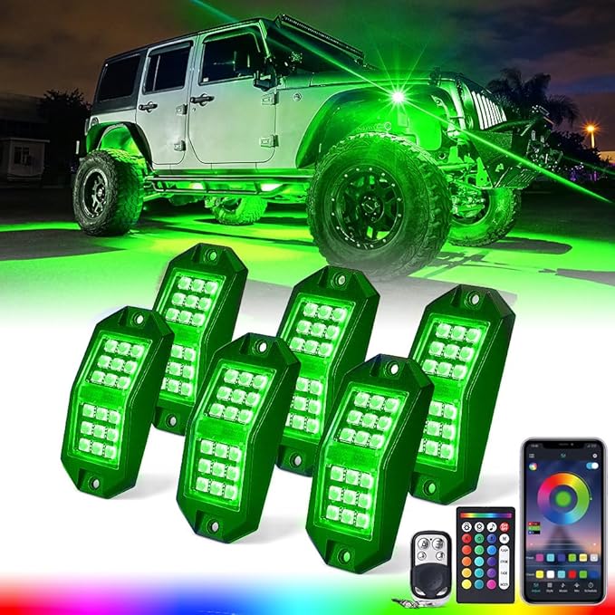 Xprite RGB LED Rock Lights Wide Angle Bluetooth Multicolor Neon Lighting by XPRITE