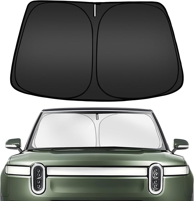 ARISMOTOR Windshield Sun Shade for Rivian R1S 2022-2025 2026, Custom Fit by ARISMOTOR
