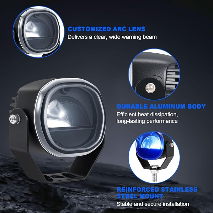 Forklift Arc Safety Light, LED Warning Lamp Blue Line Projection, Aluminum - Image 3