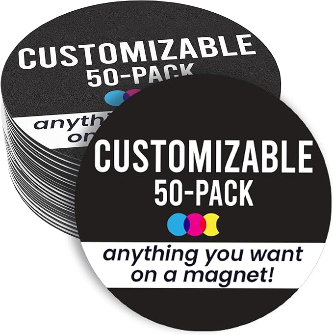 Magnet Me Up Customizable 30 Mil Round Magnet- 5”, 50 PK Weatherproof Car Magnet by MagnetMeUp