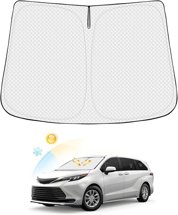 Windshield Sun Shade for Toyota Sienna 2021-2025 2026 Accessories Thicken by Canvcle