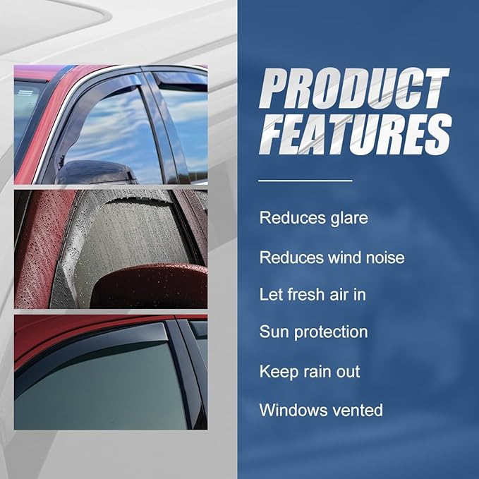 Auto Dynasty 2Pcs Carbon Fiber Pattern Window Visors Compatible - Image 4