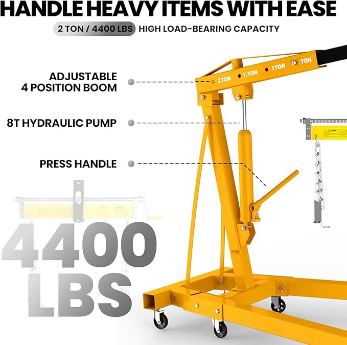 2-Ton Folding Hydraulic Engine Hoist - Image 4