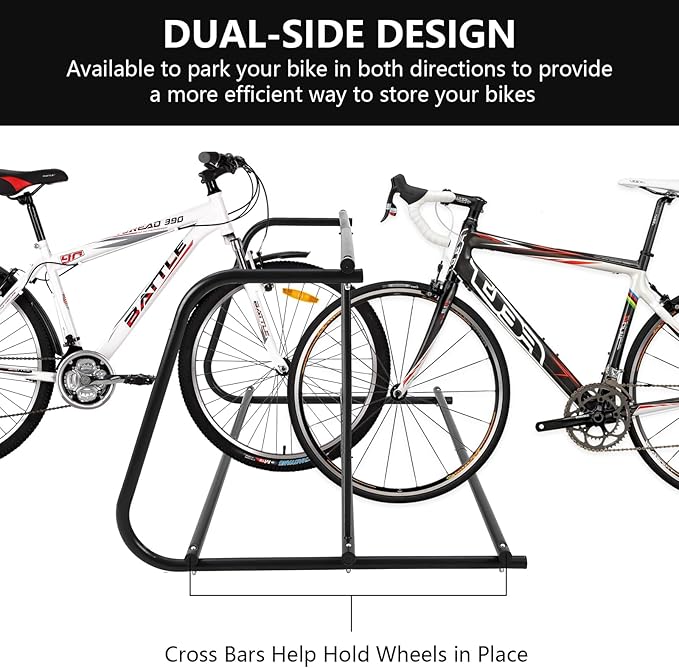 Outdoor Bike Storage, 10 Bike Rack Garage, 61 In Long All-Steel Mesh Bikes Rack - Image 2