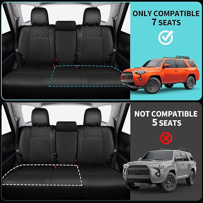 Seat Covers for Toyota 4Runner 2011-2024, Faux Leather Car Seat Cover Full Set - Image 5