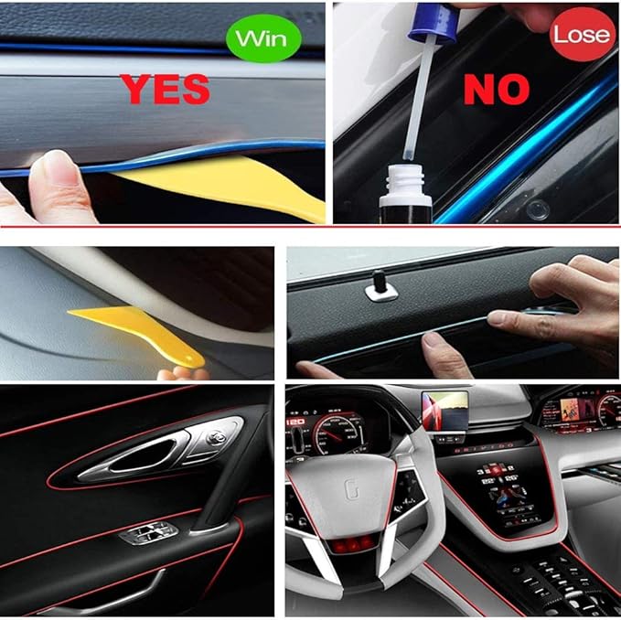 El Wire Lemon Green Interior Car LED Strip Lights, 3M Neon Wire USB 5V - Image 6