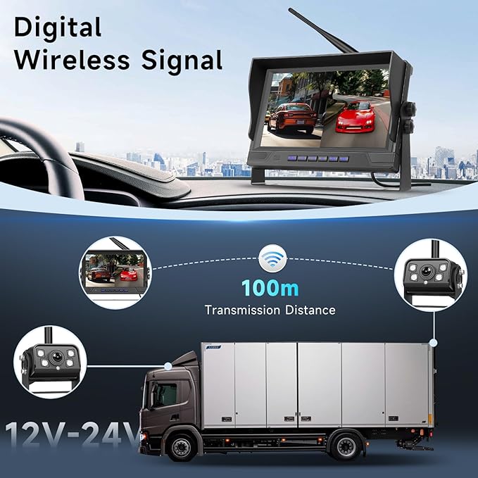 Hodozzy Wireless Backup Camera Digital System Kit, 9 Inch Dual Split Screen - Image 2