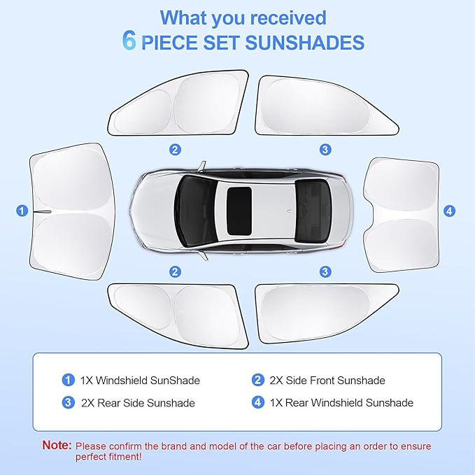 6pcs Car Window Shades for Toyota Camry 2007-2011 Accessories, Windshield Side - Image 7
