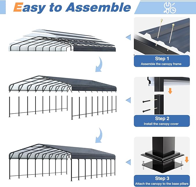 20x40 FT Metal Carport Canopy Heavy Duty - Image 3