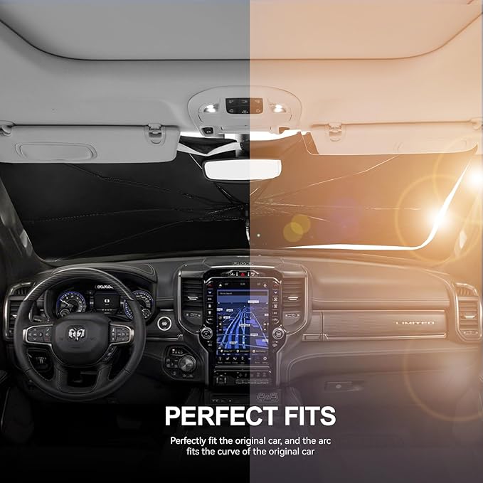 2019-2025 Upgraded for Ram 1500 Sunshade, Portable Foldable Sunshade Accessories - Image 2