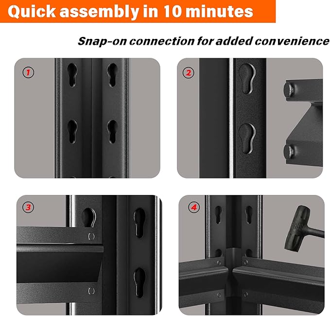 Metal Garage Shelving Unit, Heavy Duty Adjustable Storage Rack, Steel Shelving - Image 5