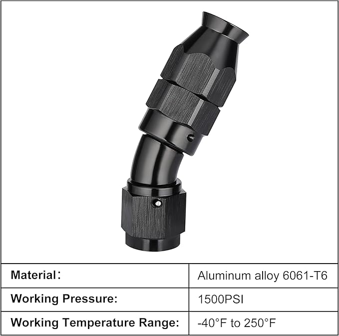 EVIL ENERGY 4AN 30 Degree PTFE One Piece Full Flow End Hose Fitting Aluminum - Image 3