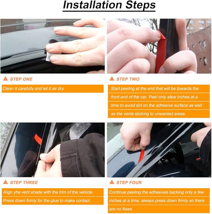 4pc Sun Rain Guards Window Visor Wind Deflector Compatible - Image 7