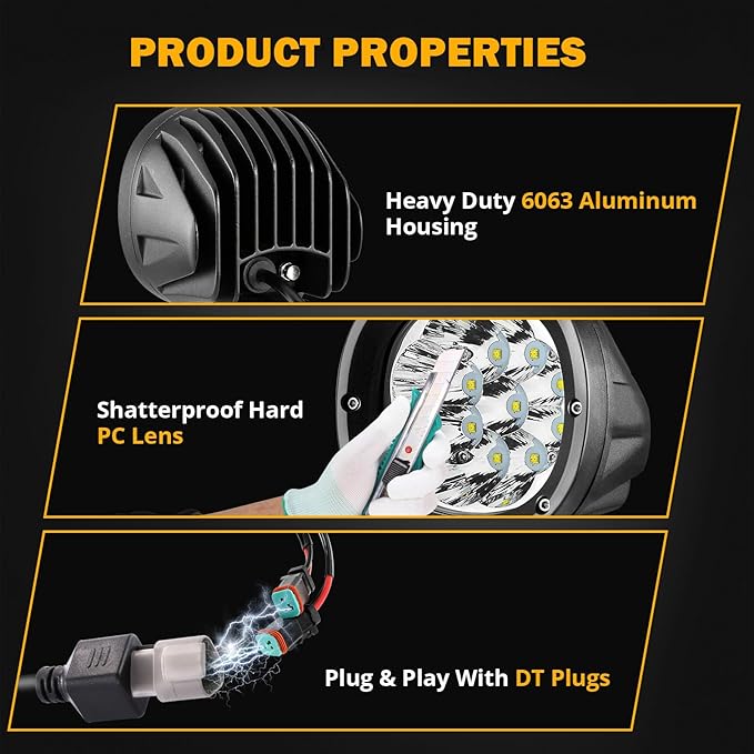 Auxbeam 4 Inch Round LED Offroad Lights 2PCS 90W LED Light Pods Round LED - Image 8
