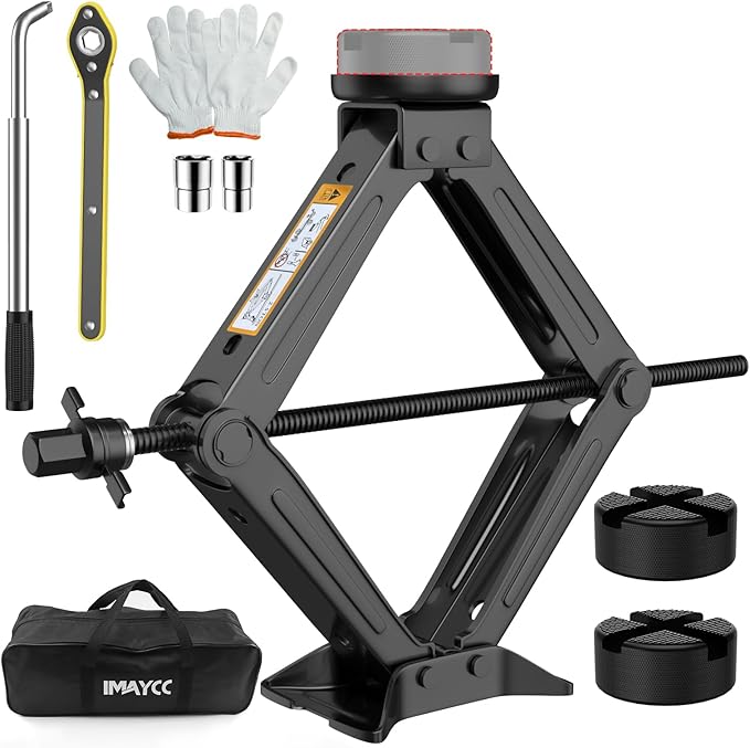 IMAYCC Car Jack Kit 2.5 Ton Scissor Jack Portable Car Jack and Stand Kit by IMAYCC
