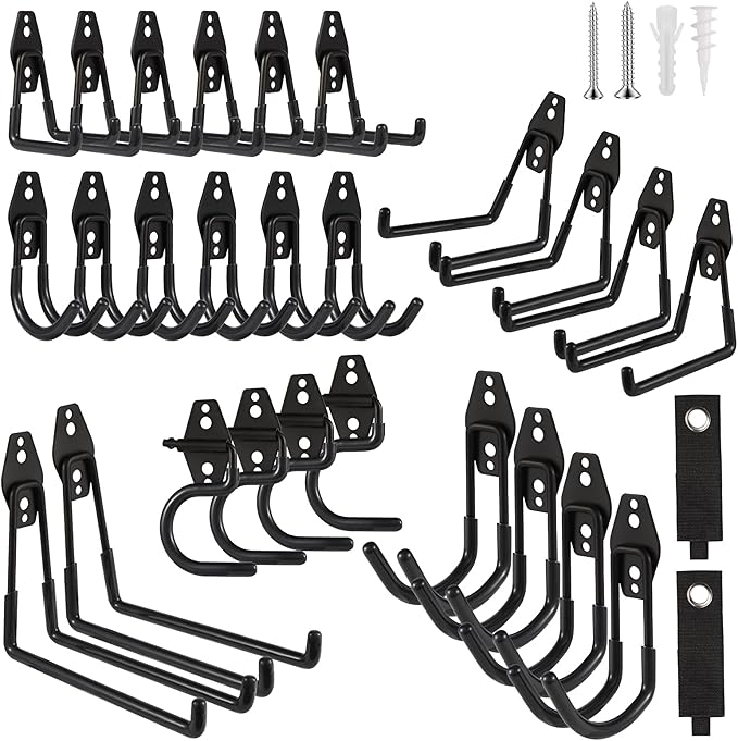 Garage Hook Heavy Duty Wall Storage Hangers, 28 Pack Garage Storage Hooks Steel by Unknown