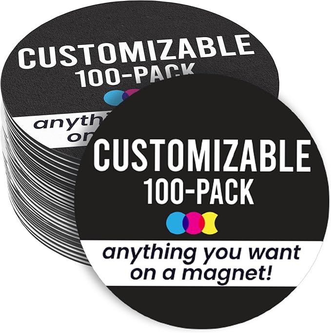 Magnet Me Up Customizable 30 Mil Round Magnet- 5”, 100 PK Weatherproof Car by MagnetMeUp