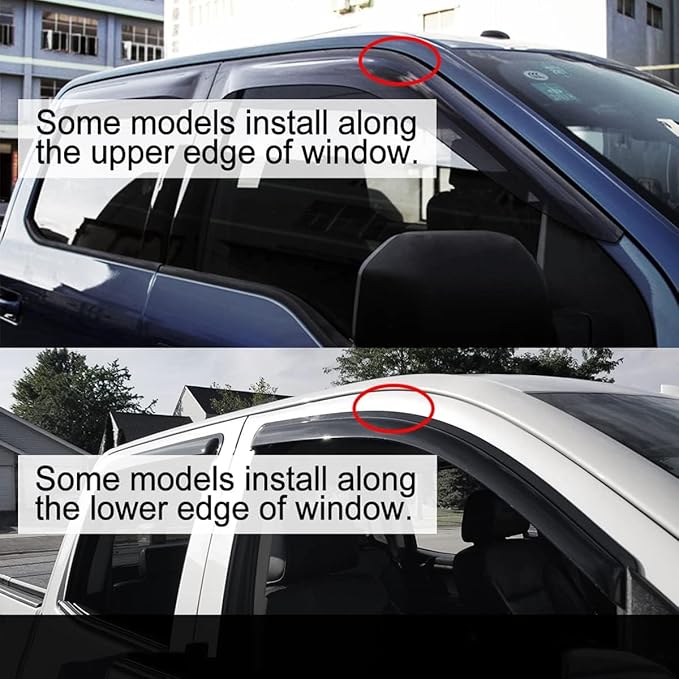 4pcs Original Shatterproof Rainproof Outside Mount Style Dark Smoke Sun Rain - Image 8